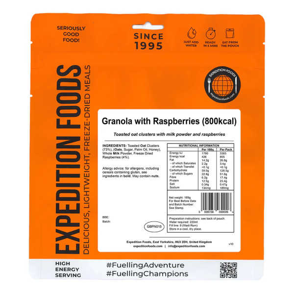 Muesli Met Frambozen - 800 kcal - Expedition Foods