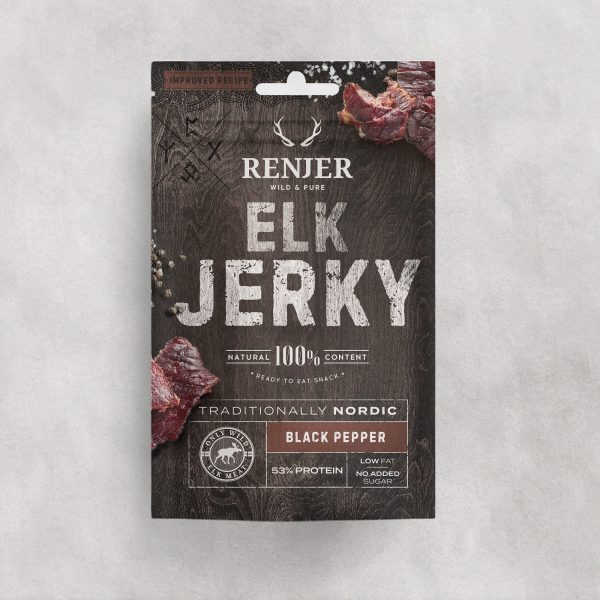 Elk Jerky Black Pepper 25gr. - Renjer Snacks