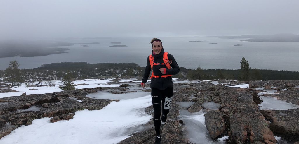 Manon Runs High Coast Winter Trail