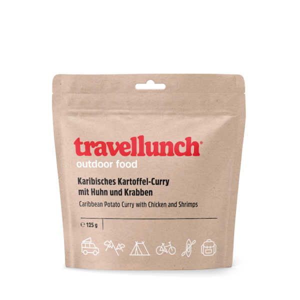 Caribbean Aardappelcurry met Kip en Garnalen - Travellunch 1 Caribbean Aardappelcurry met Kip en Garnalen - Travellunch - 1 persoons