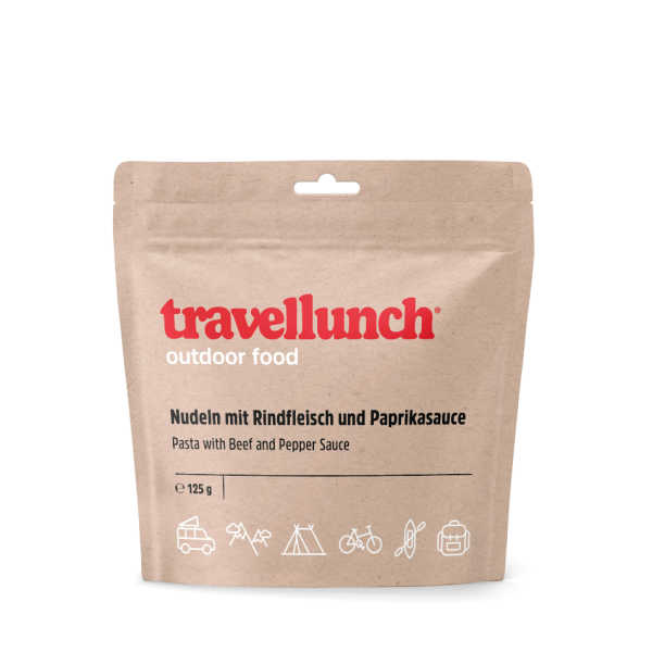 Pasta met Rundvlees en Pepersaus - Travellunch 1 Pasta met Rundvlees en Pepersaus - Travellunch - 1 persoons
