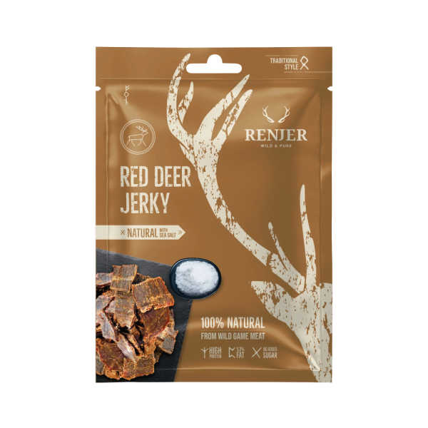 Nordic Red Deer Jerky Sea Salt 25gr. - Renjer Snacks