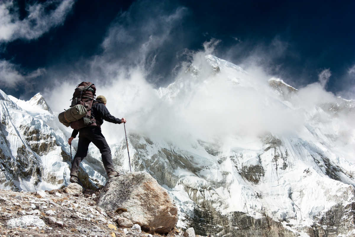 Mount Cho Oyu - weg naar Cho Oyu basiskamp - Everest gebied, Sagarmatha nationaal park, Khumbu vallei, Nepal