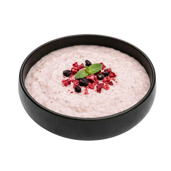 Rijstpudding met Chiazaad, Bessen en Proteine - 405 kcal - Good Mood Meals 2 Rijstpudding met Chiazaad, Bessen en Proteine – 405 kcal – Good Mood Meals
